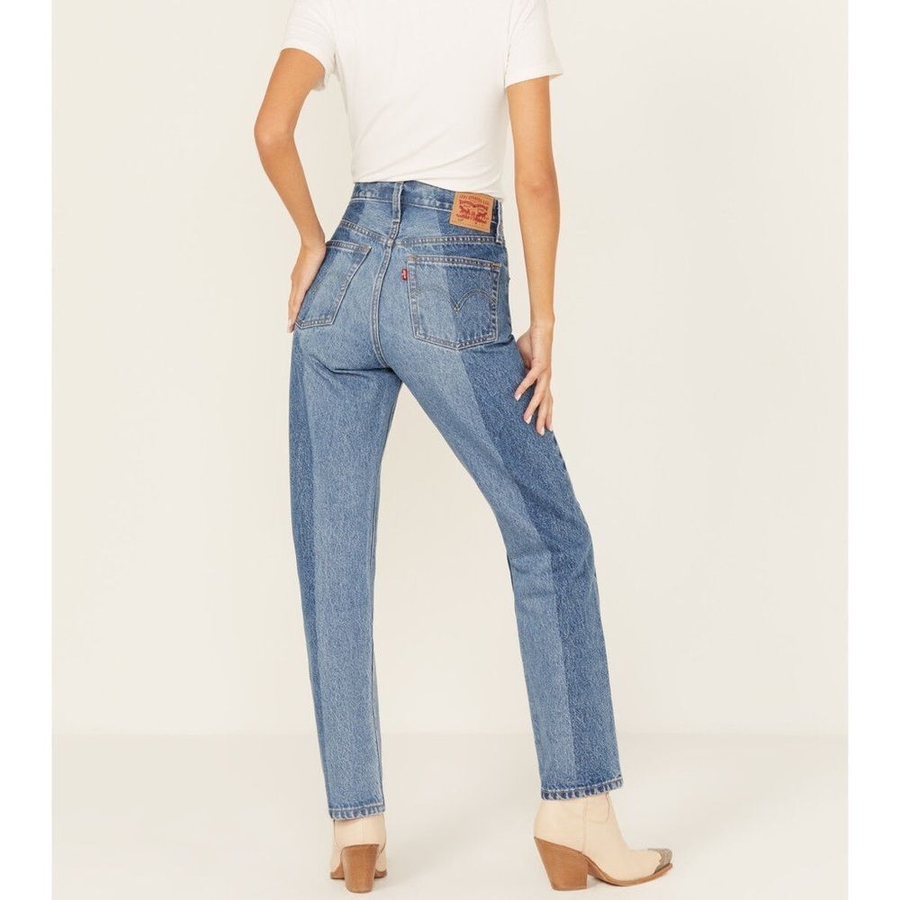 NWT LEVIS 501 Laser Craft High Rise Two Toned Straight Jeans!